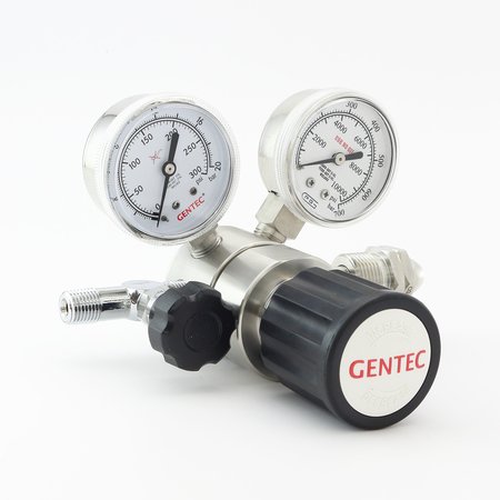 GENTEC HP High Pressure SS Low Flow Regulator, CGA 580  0 to 1500 PSI, Use with: N Ar, He, N2 R44SLMK-DEK-C580-01-N